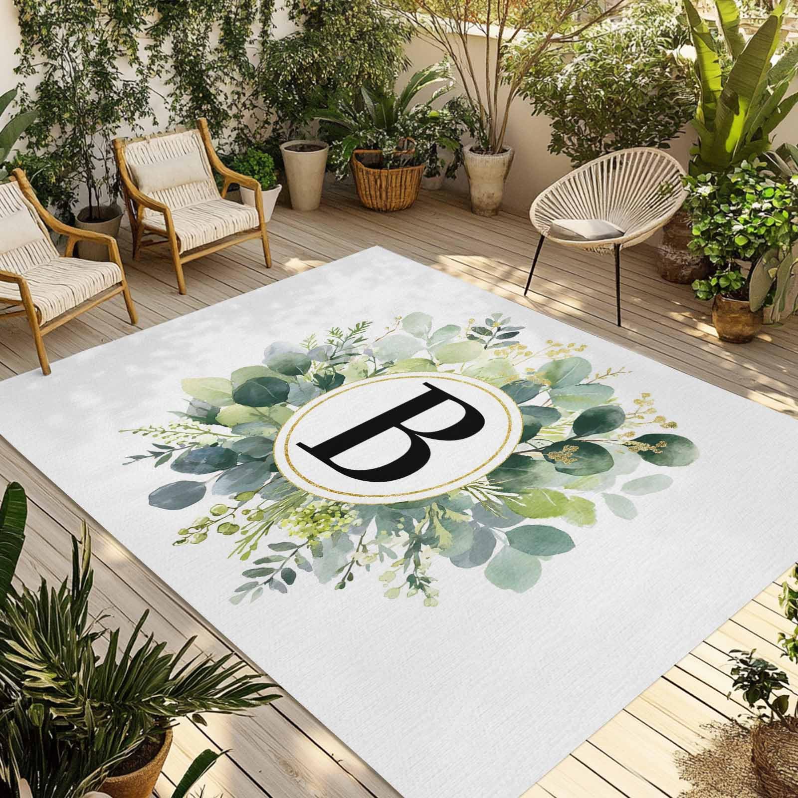 Amazon.com: Monogrammed B Outdoor Area Rug 5'x8',Patio Balcony